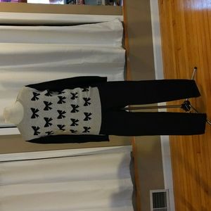 J Crew black and grey bow sweater (flaw) size M